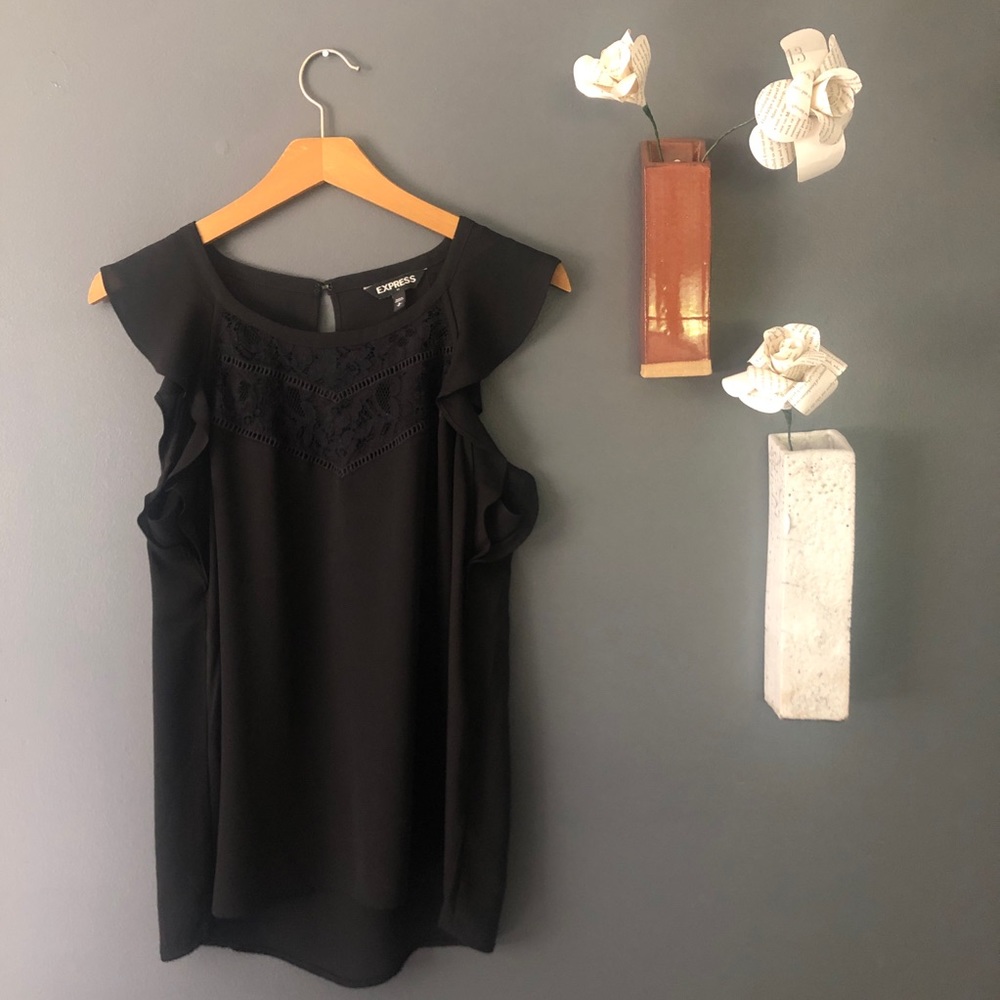 Express Black Lace Top - S